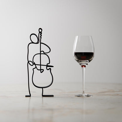 Contrabass Player - Customized Line Art Figure