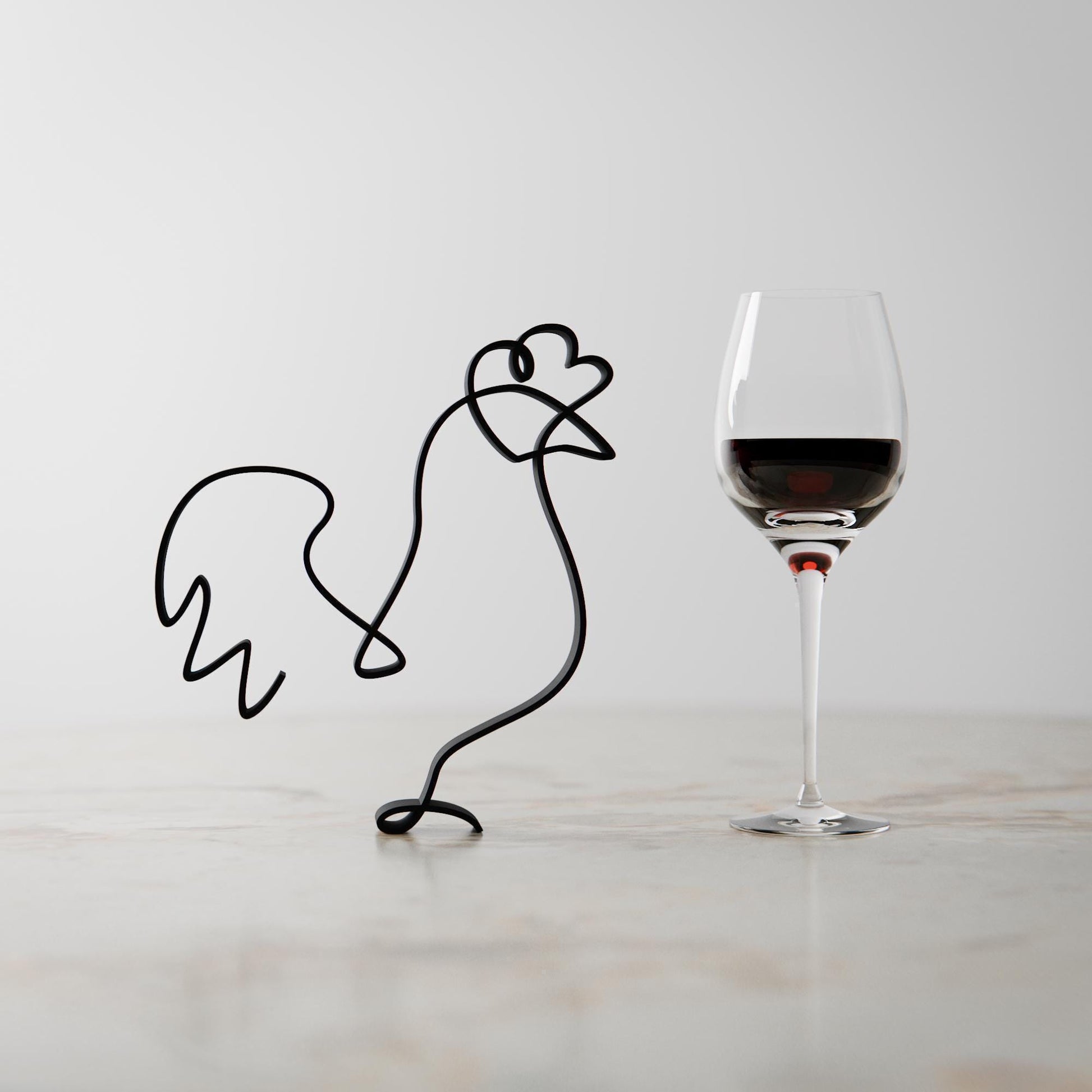 Chicken - Line Art Figure