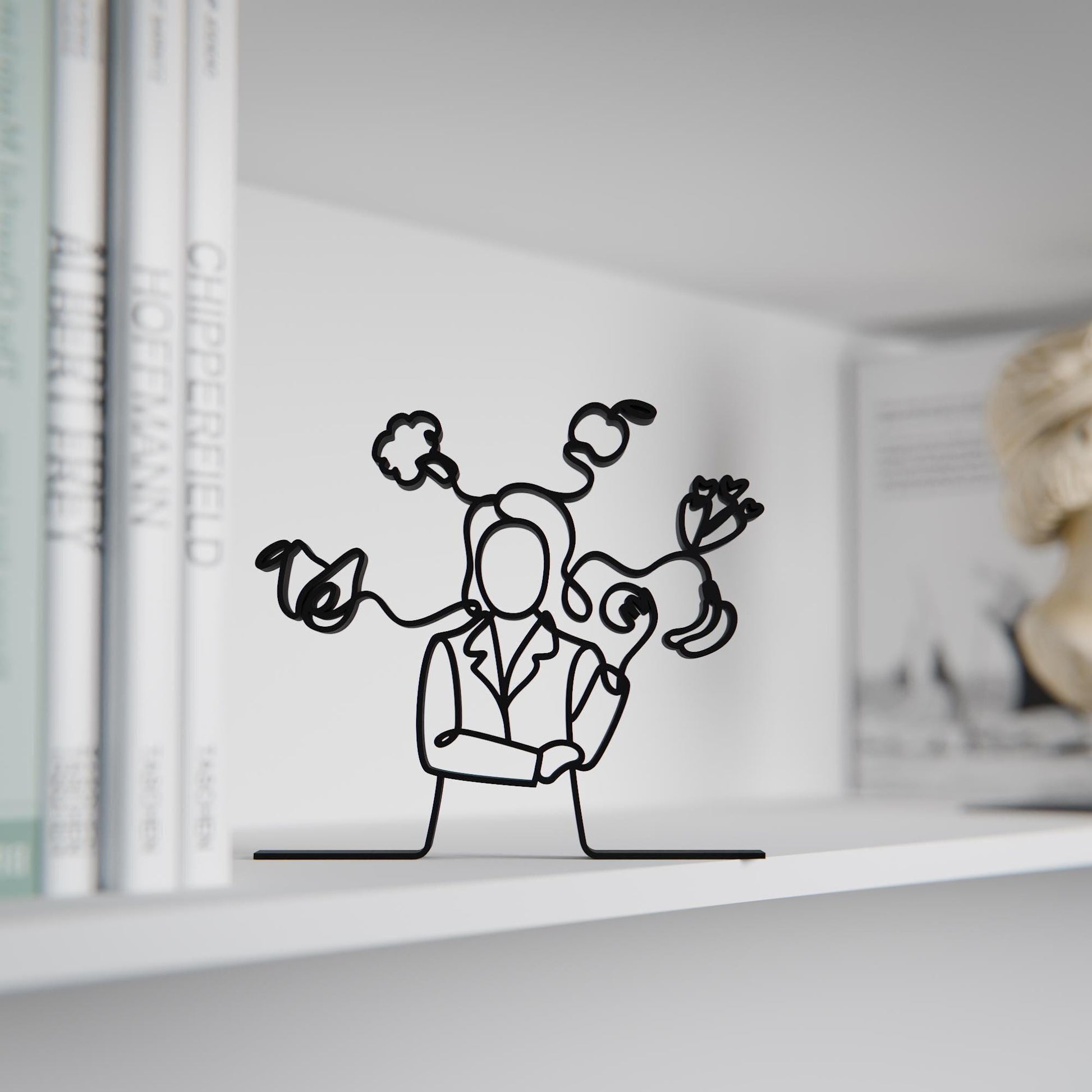 Female Dietitian - Customized Line Art Figure