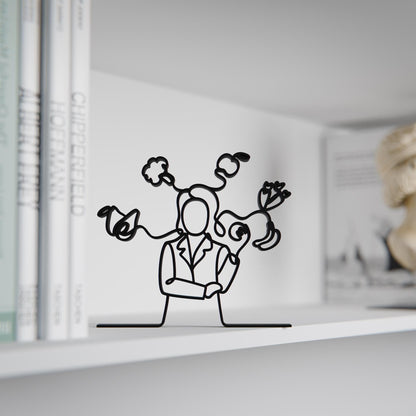 Female Dietitian - Customized Line Art Figure