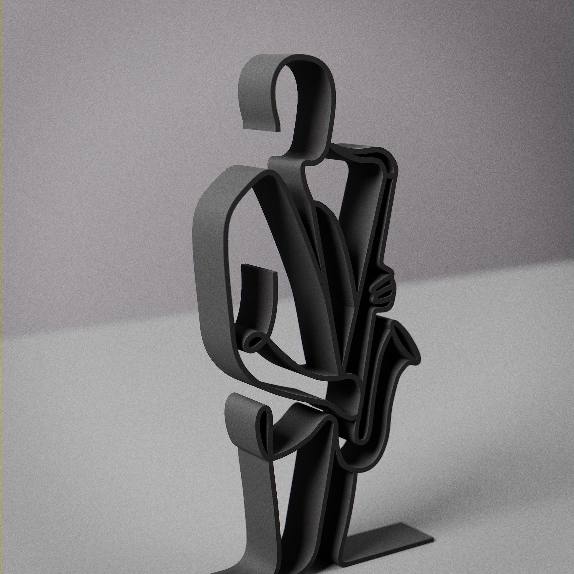 Saxophonist 02 - Customized Line Art Figure