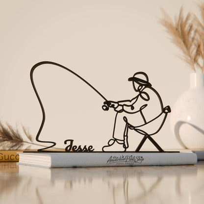 Fisherman - Customized Line Art Figure
