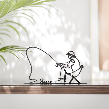 Fisherman - Customized Line Art Figure