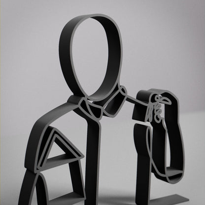 Real Estate Agent - Customized Line Art Figure