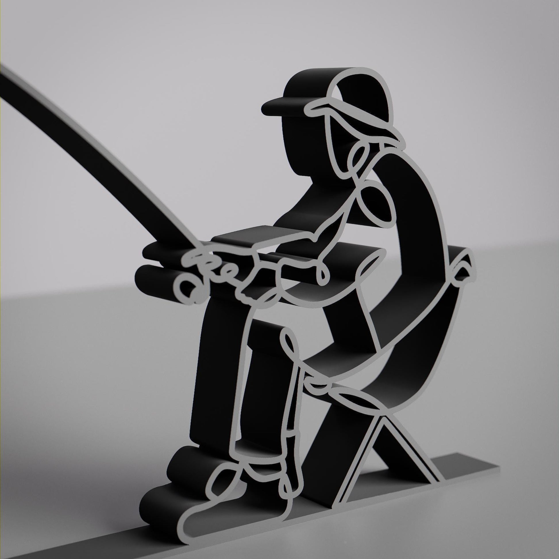 Fisherman - Customized Line Art Figure