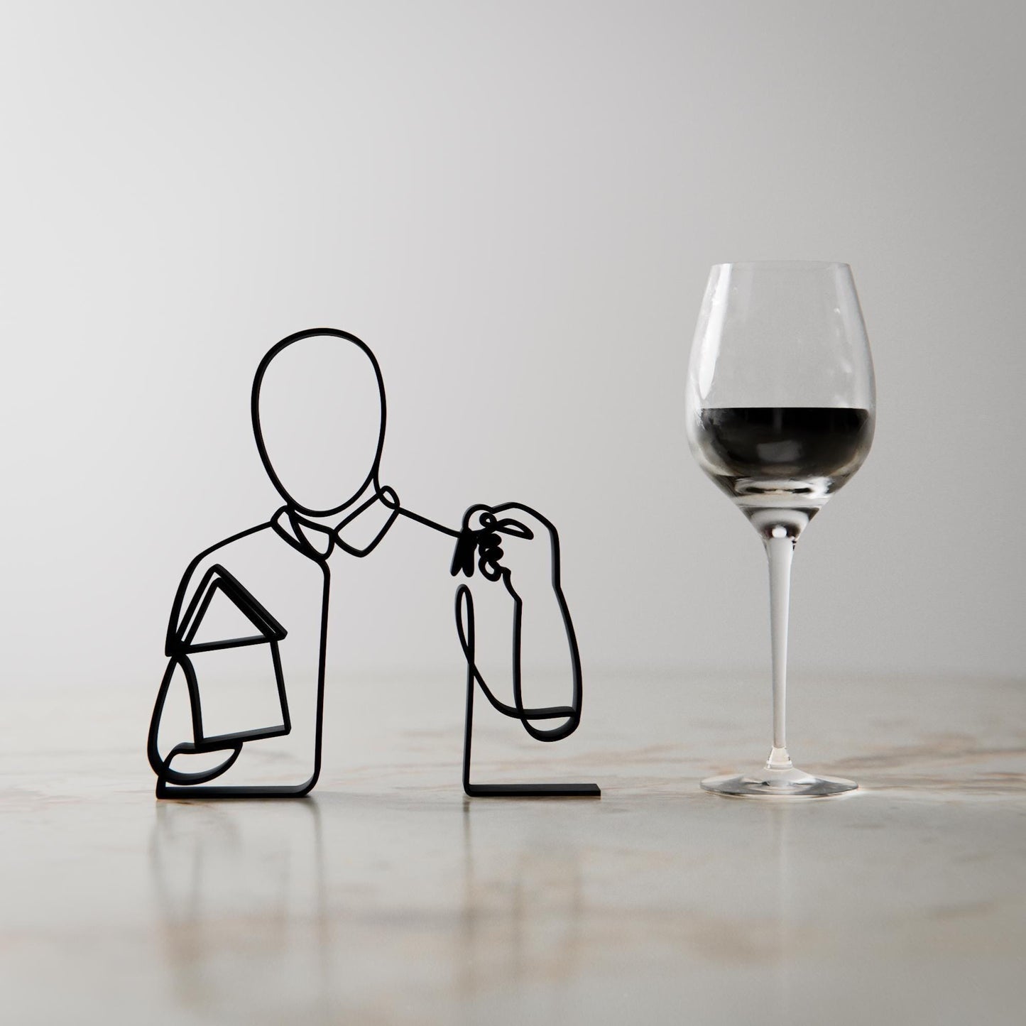 Real Estate Agent - Customized Line Art Figure