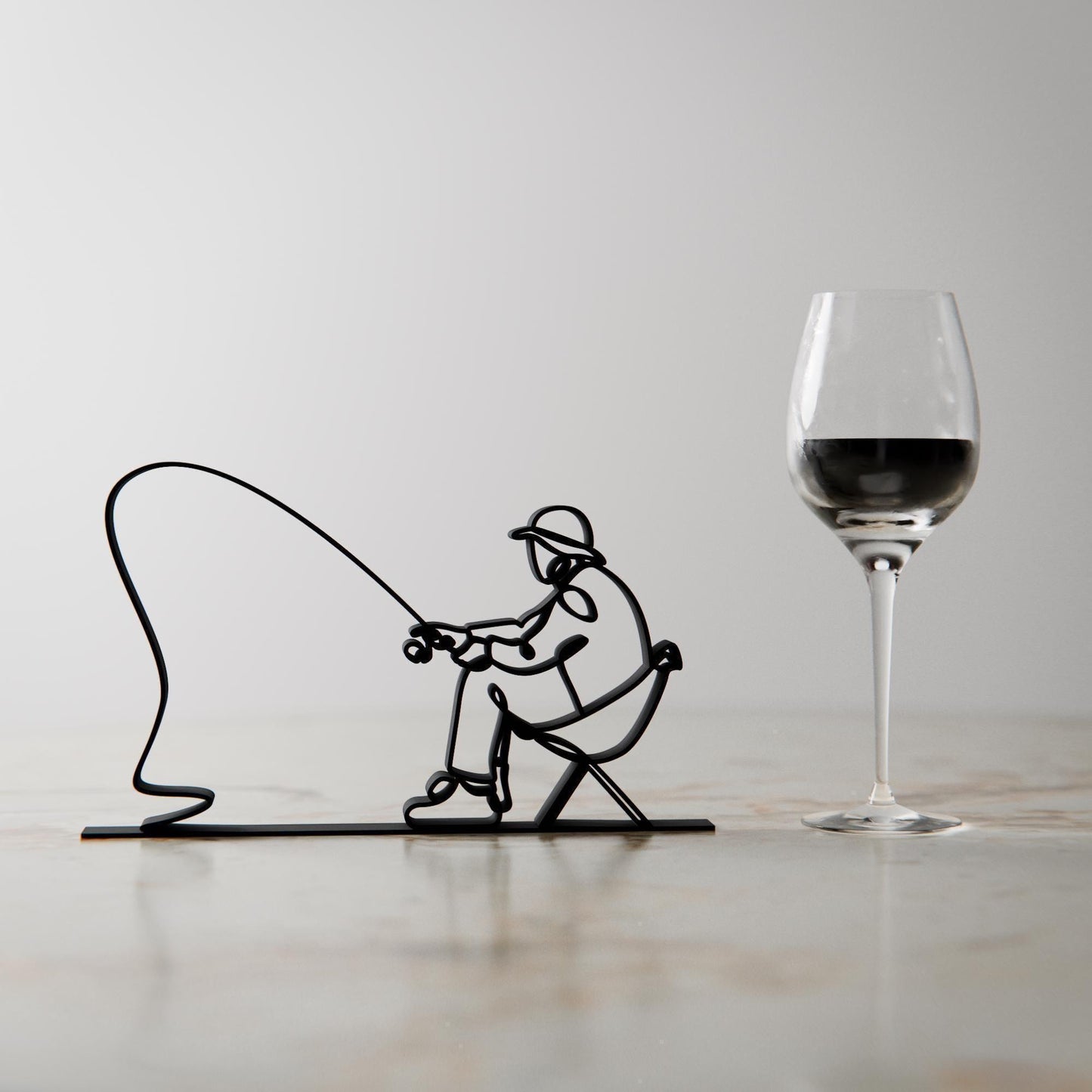 Fisherman - Customized Line Art Figure