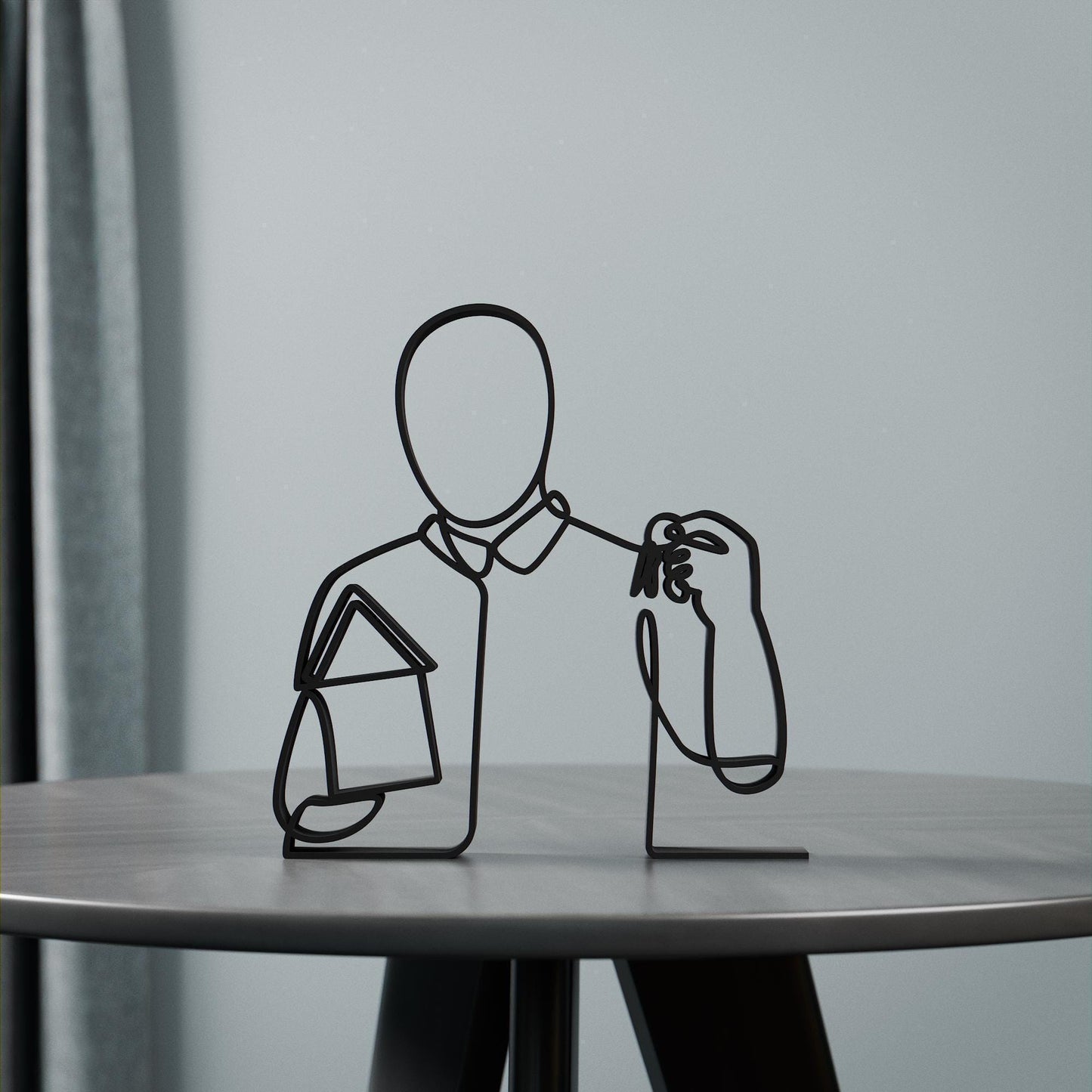 Real Estate Agent - Customized Line Art Figure