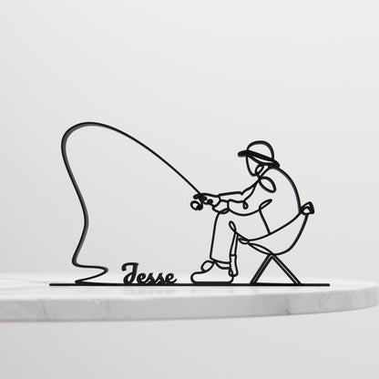 Fisherman - Customized Line Art Figure
