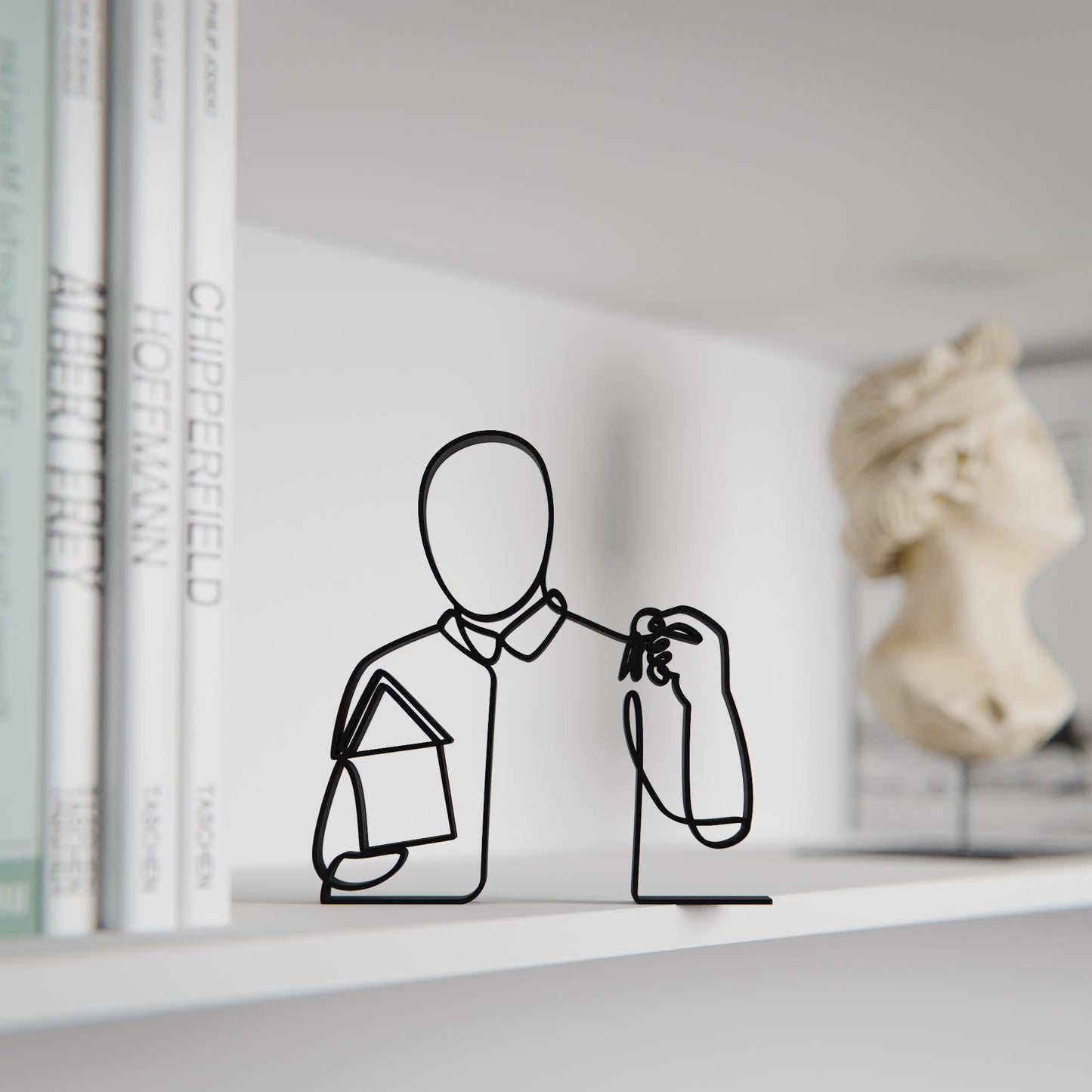 Real Estate Agent - Customized Line Art Figure