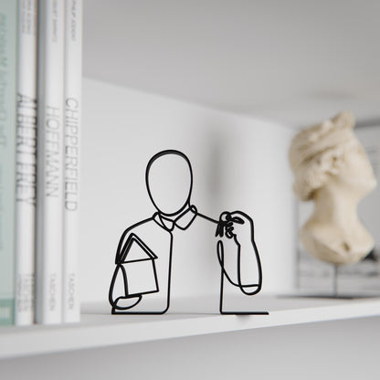 Real Estate Agent - Customized Line Art Figure