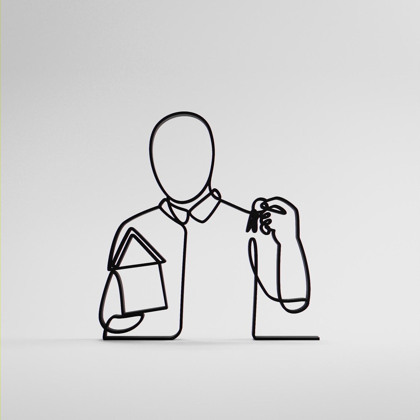 Real Estate Agent - Customized Line Art Figure