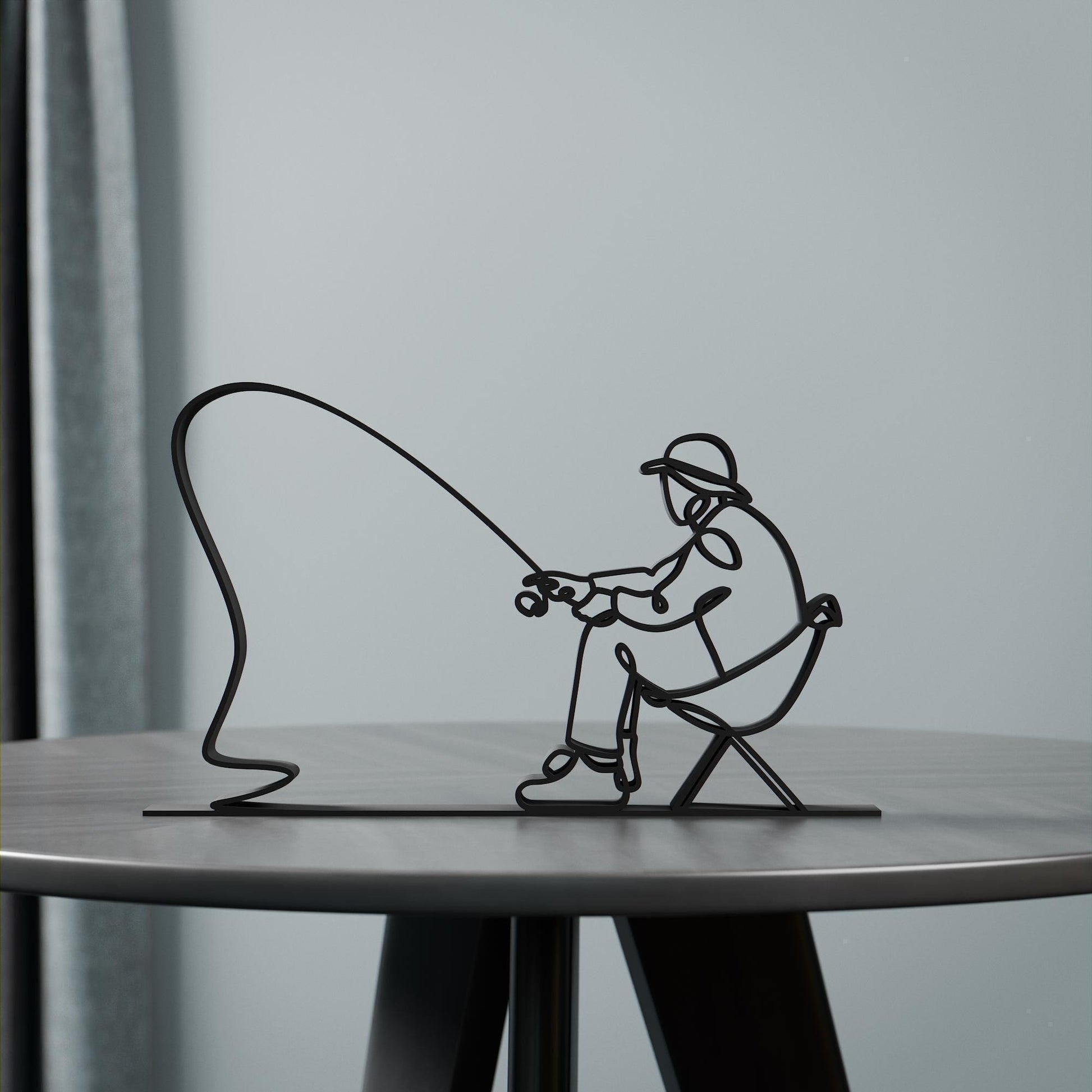 Fisherman - Customized Line Art Figure