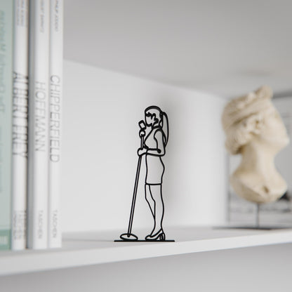 Woman Vocalist - Customized Line Art Figure