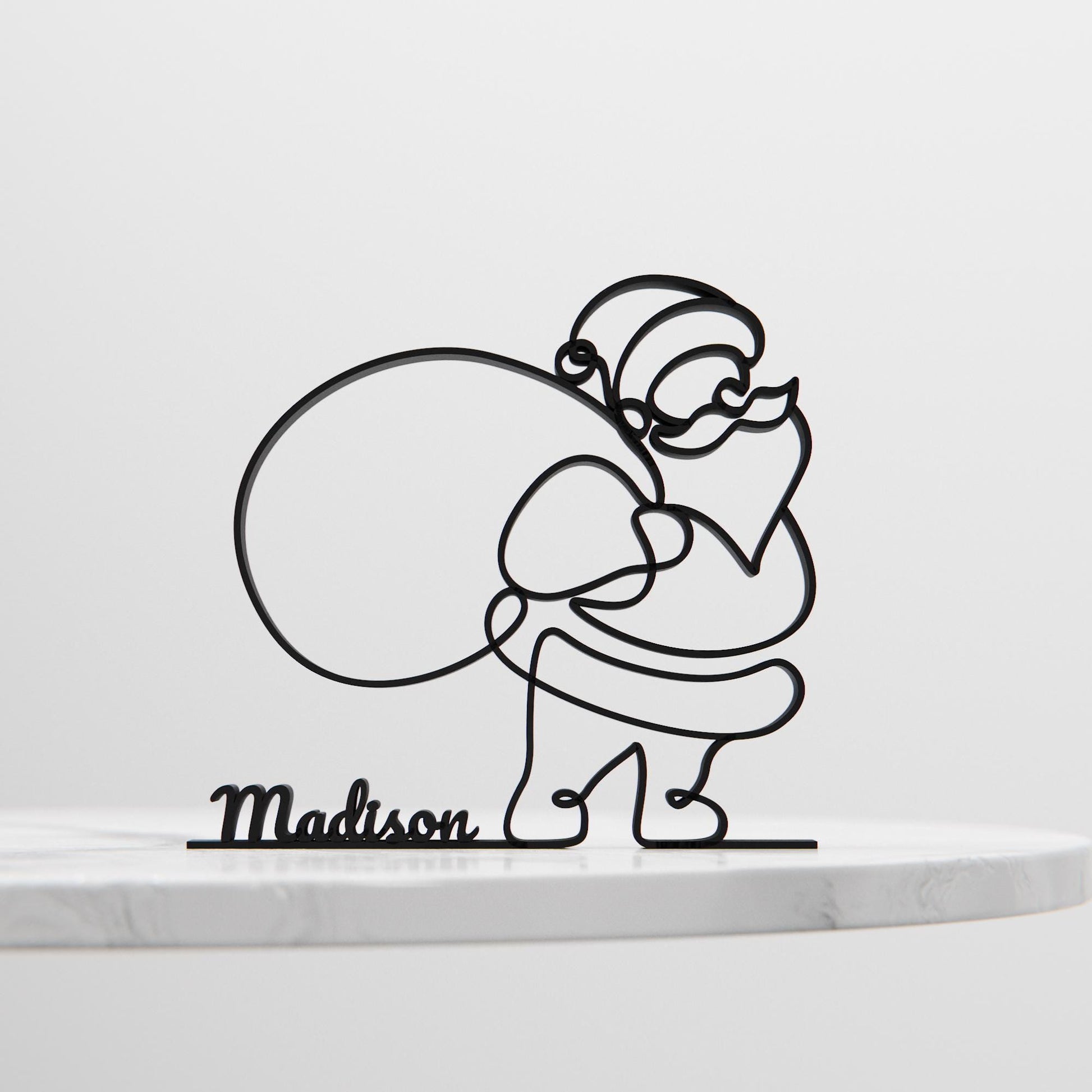 Santa with Bag - Customized Line Art Figure