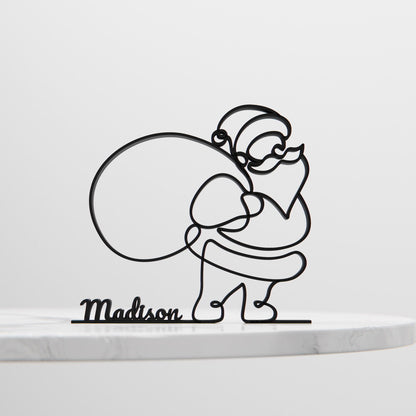 Santa with Bag - Customized Line Art Figure