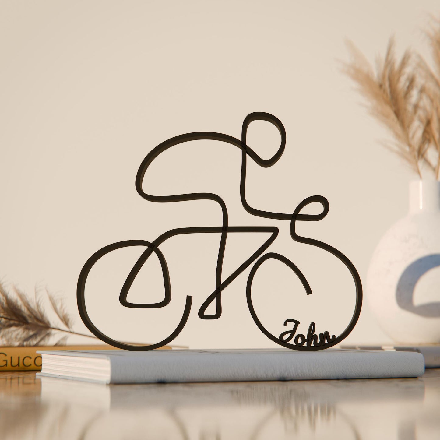 Cyclist - Customized Line Art Figure