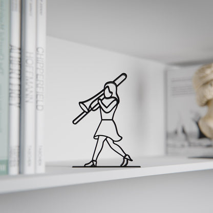Female Trombone Player - Customized Line Art Figure