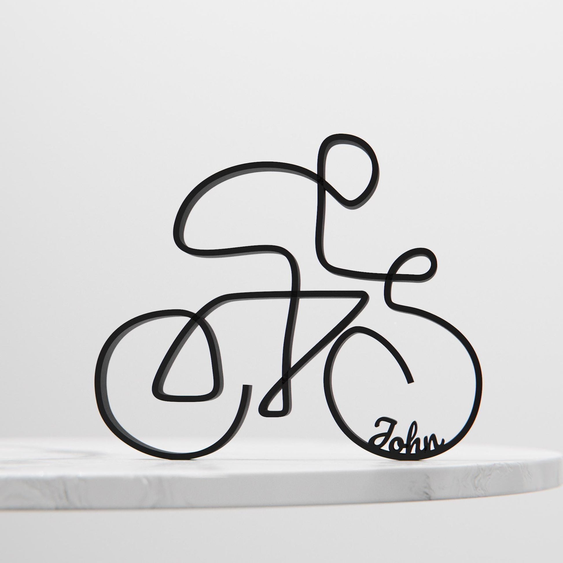 Cyclist - Customized Line Art Figure