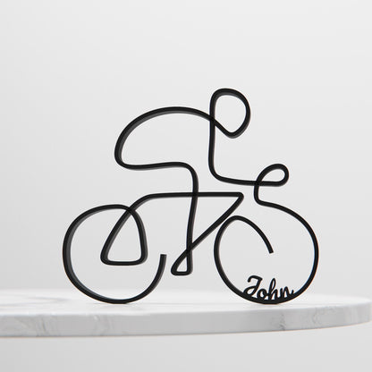 Cyclist - Customized Line Art Figure