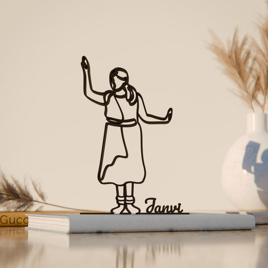 Kathak Dancer - Line Art Figure