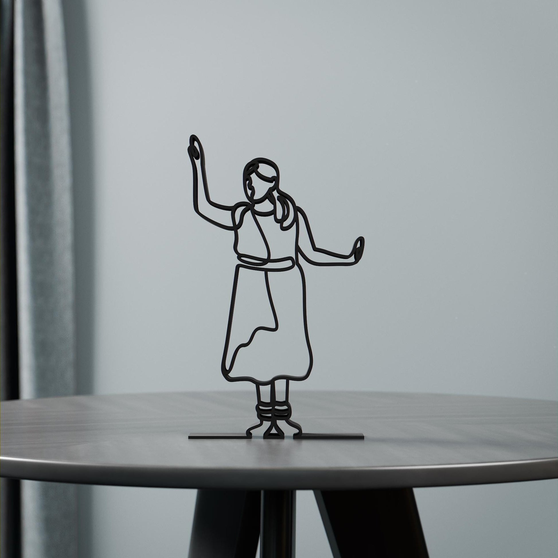 Kathak Dancer - Line Art Figure