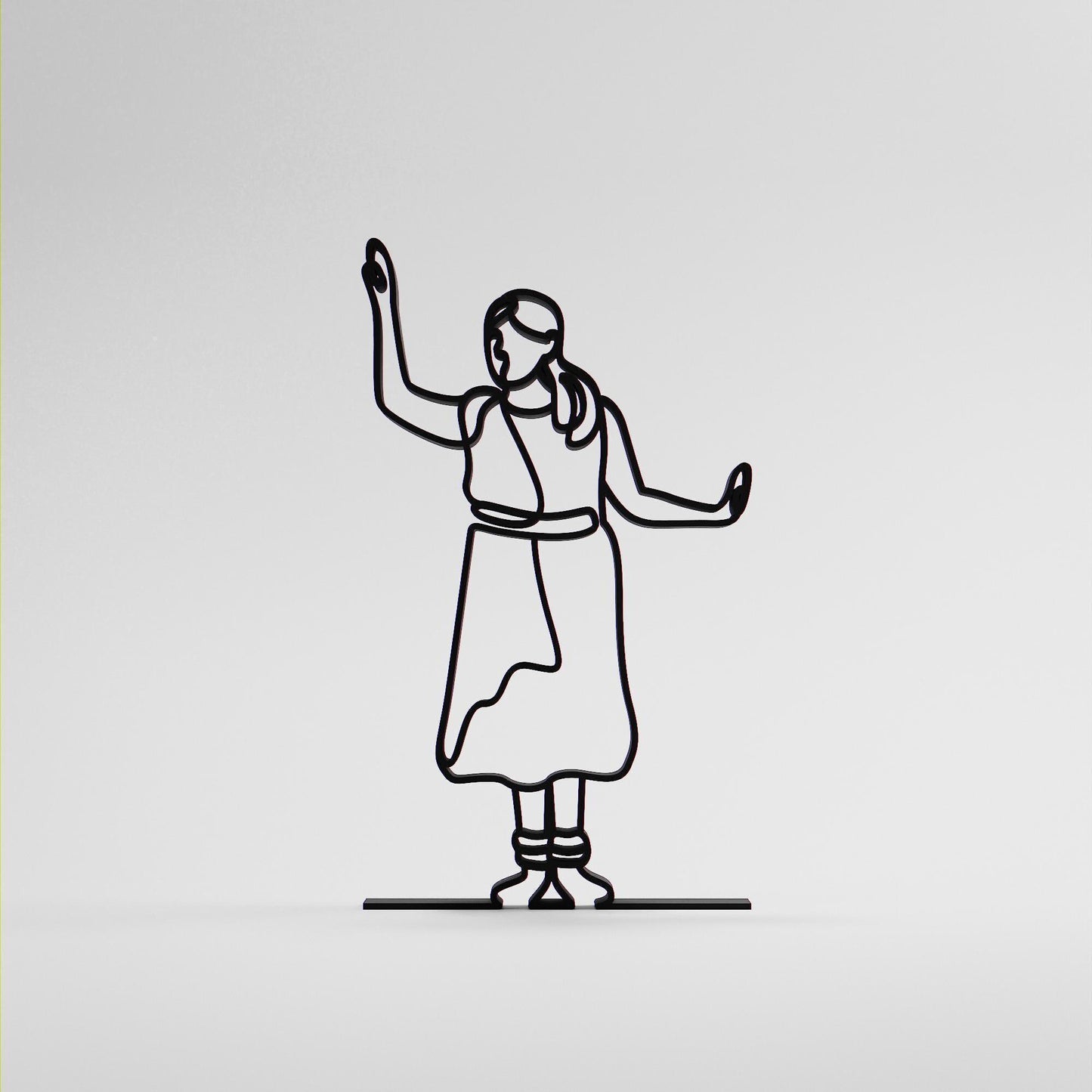 Kathak Dancer - Line Art Figure