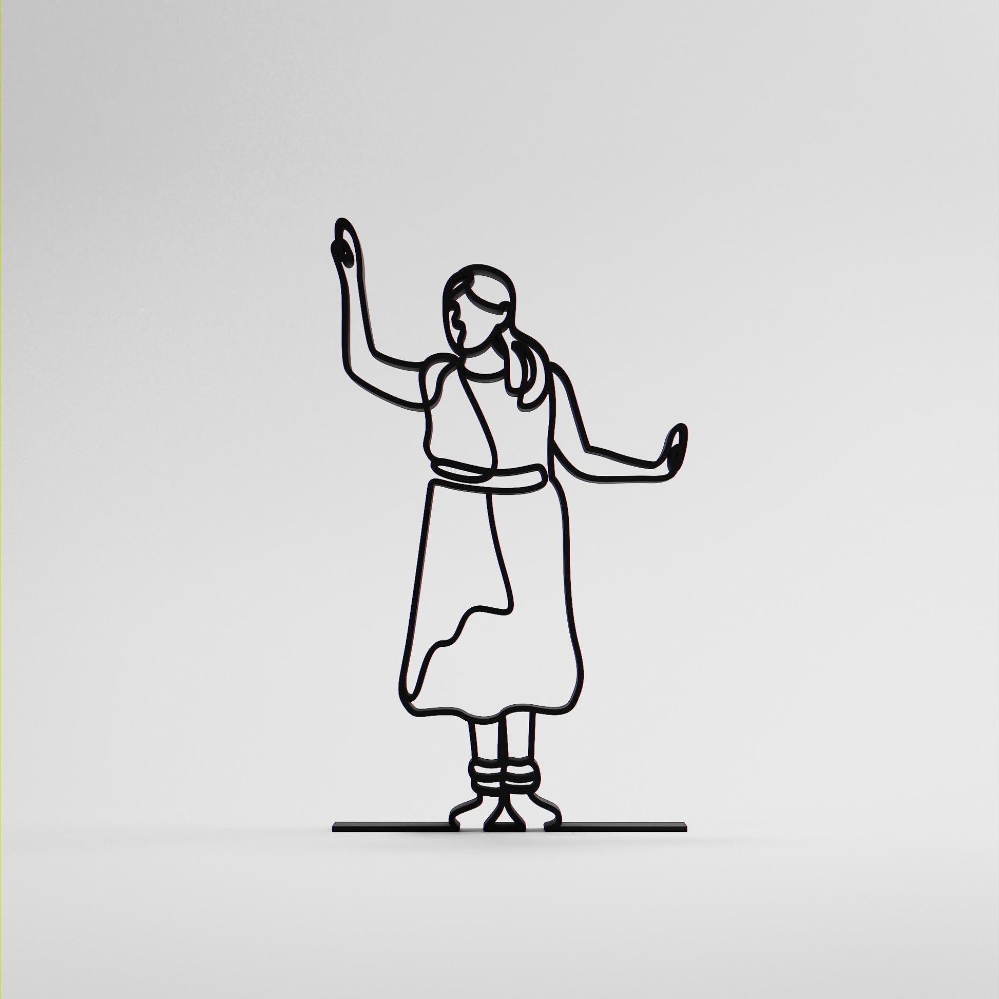 Kathak Dancer - Line Art Figure