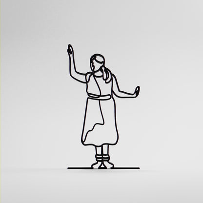 Kathak Dancer - Line Art Figure