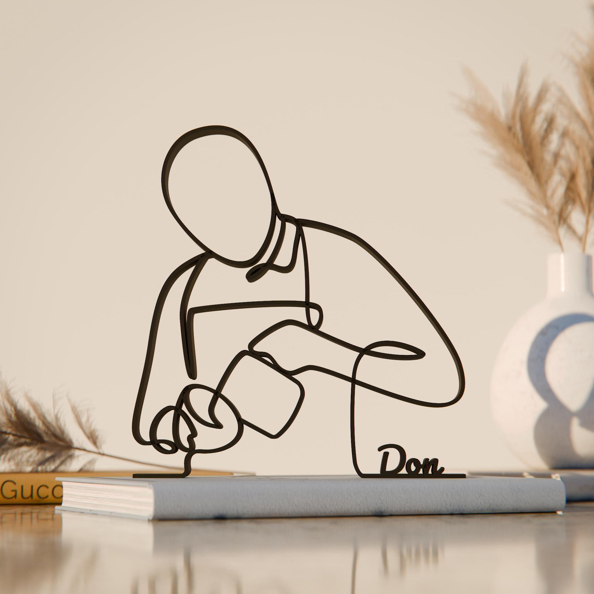 Barista - Customized Line Art Figure