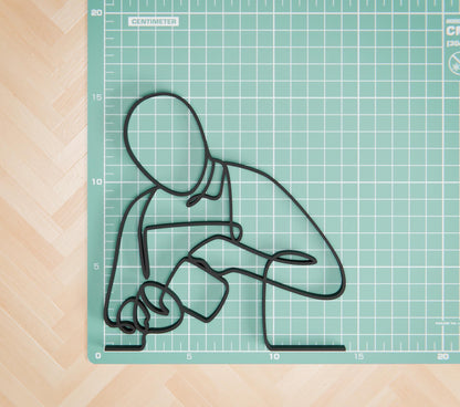 Barista - Customized Line Art Figure