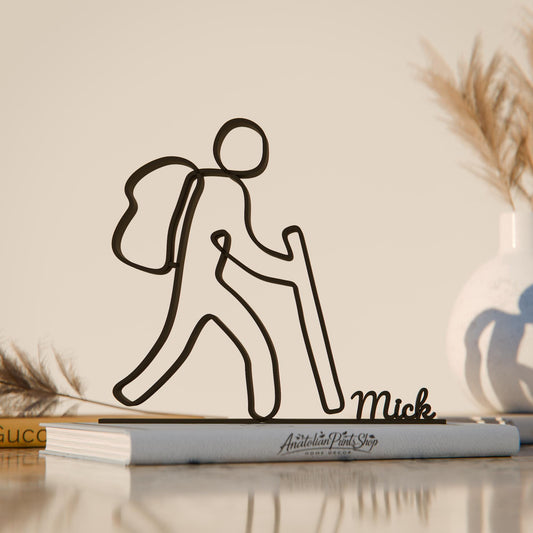 Hiker - Customized Line Art Figure
