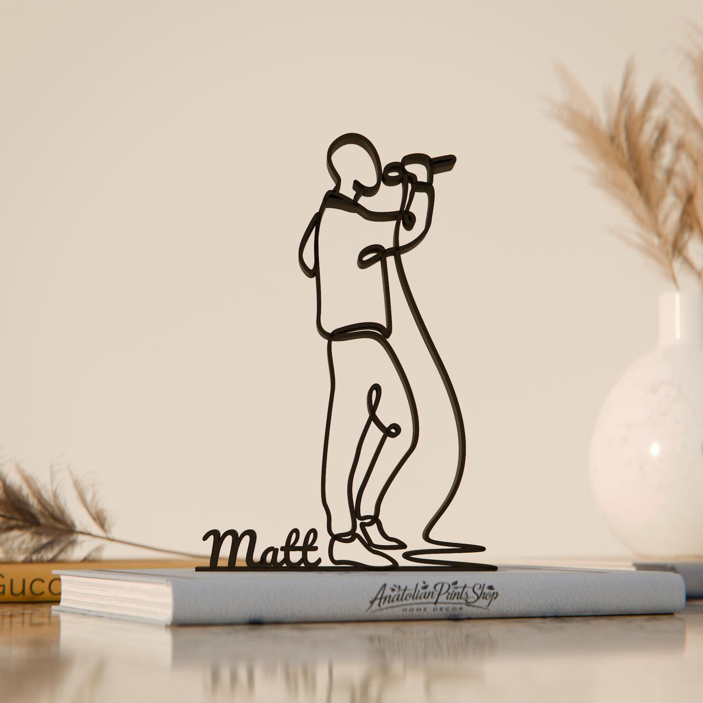 Male Vocalist - Customized Line Art Figure