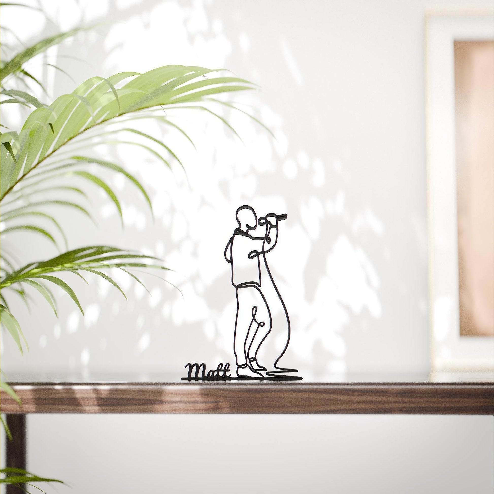 Male Vocalist - Customized Line Art Figure