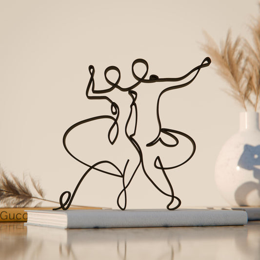 Salsa Dancers - Line Art Figure