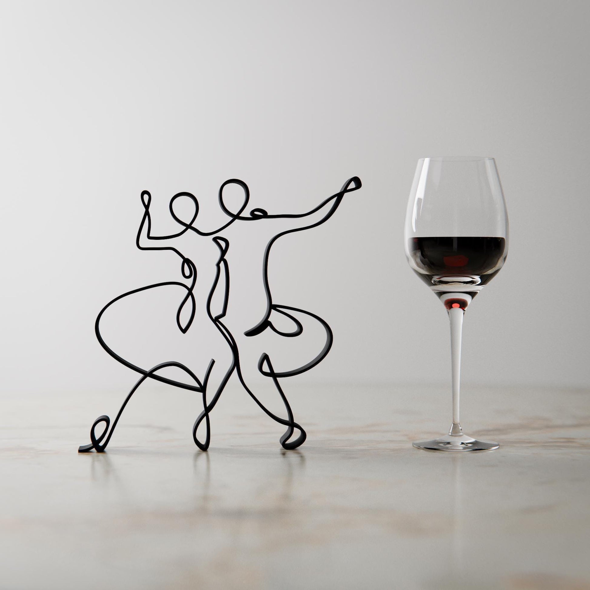 Salsa Dancers - Line Art Figure