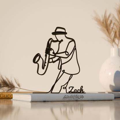 Saxophonist - Customized Line Art Figure