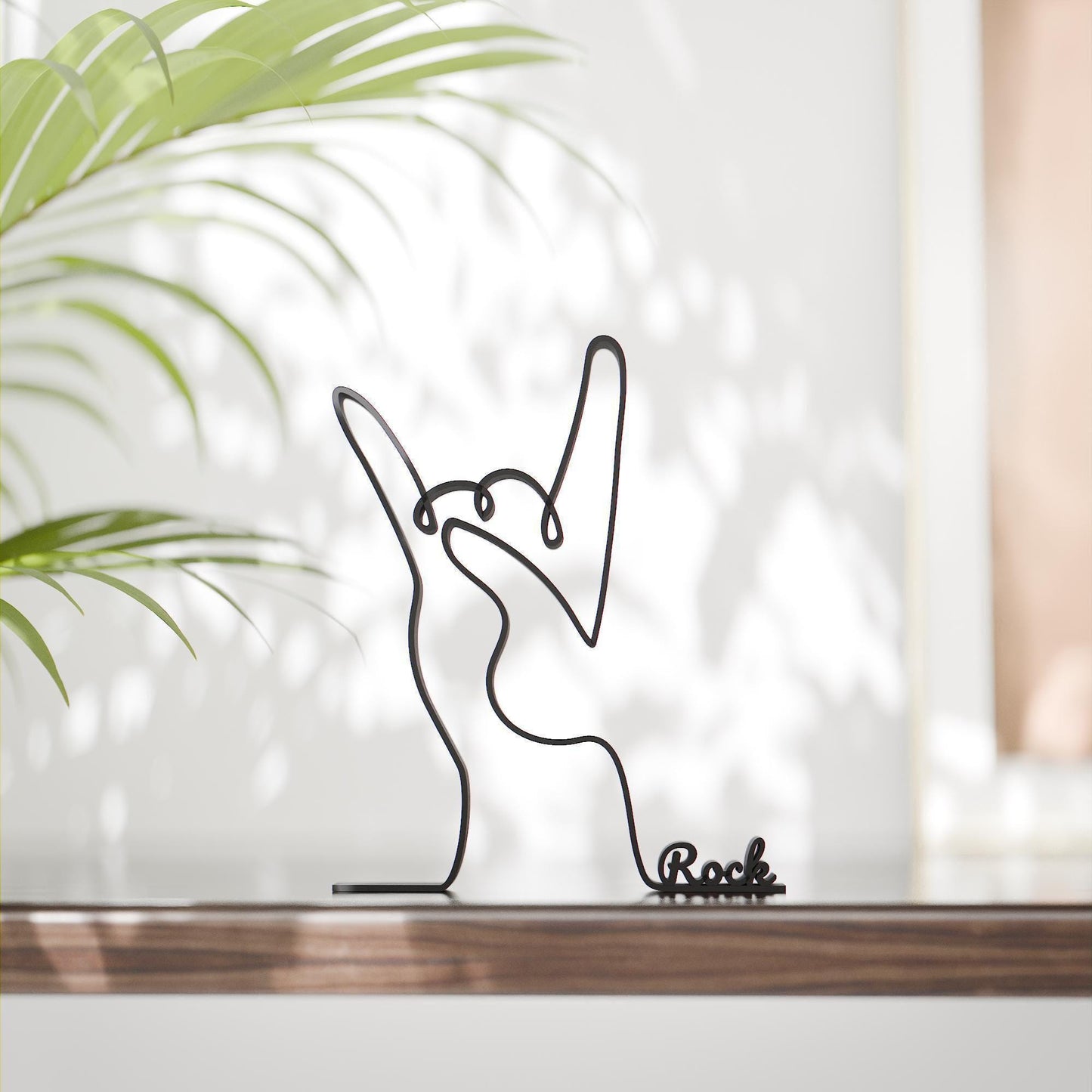 Devil Horn Hand - Customized Line Art Figure