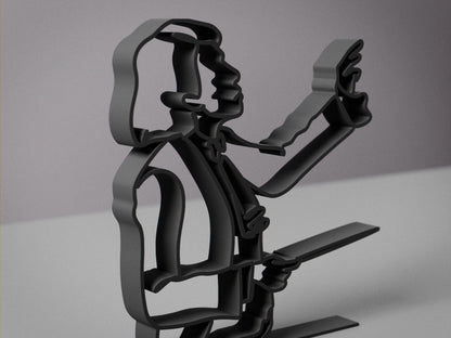 Female Conductor - Customized Line Art Figure