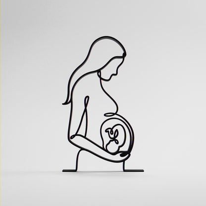 Pregnant Mom - Customized Line Art Figure