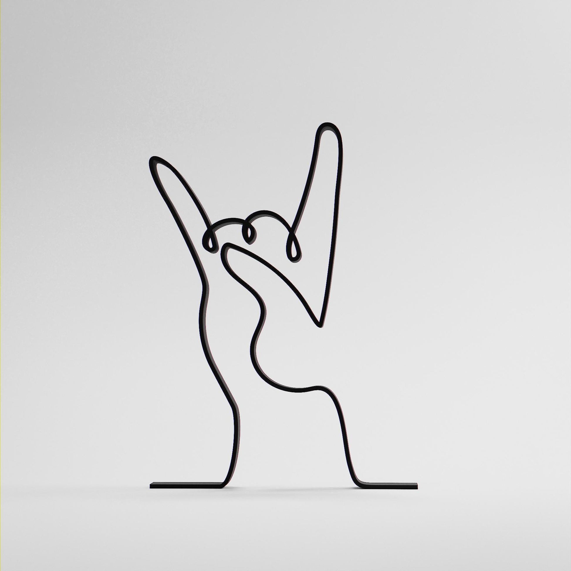 Devil Horn Hand - Customized Line Art Figure