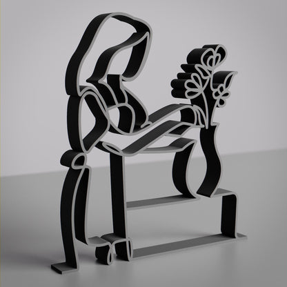 Florist - Customized Line Art Figure