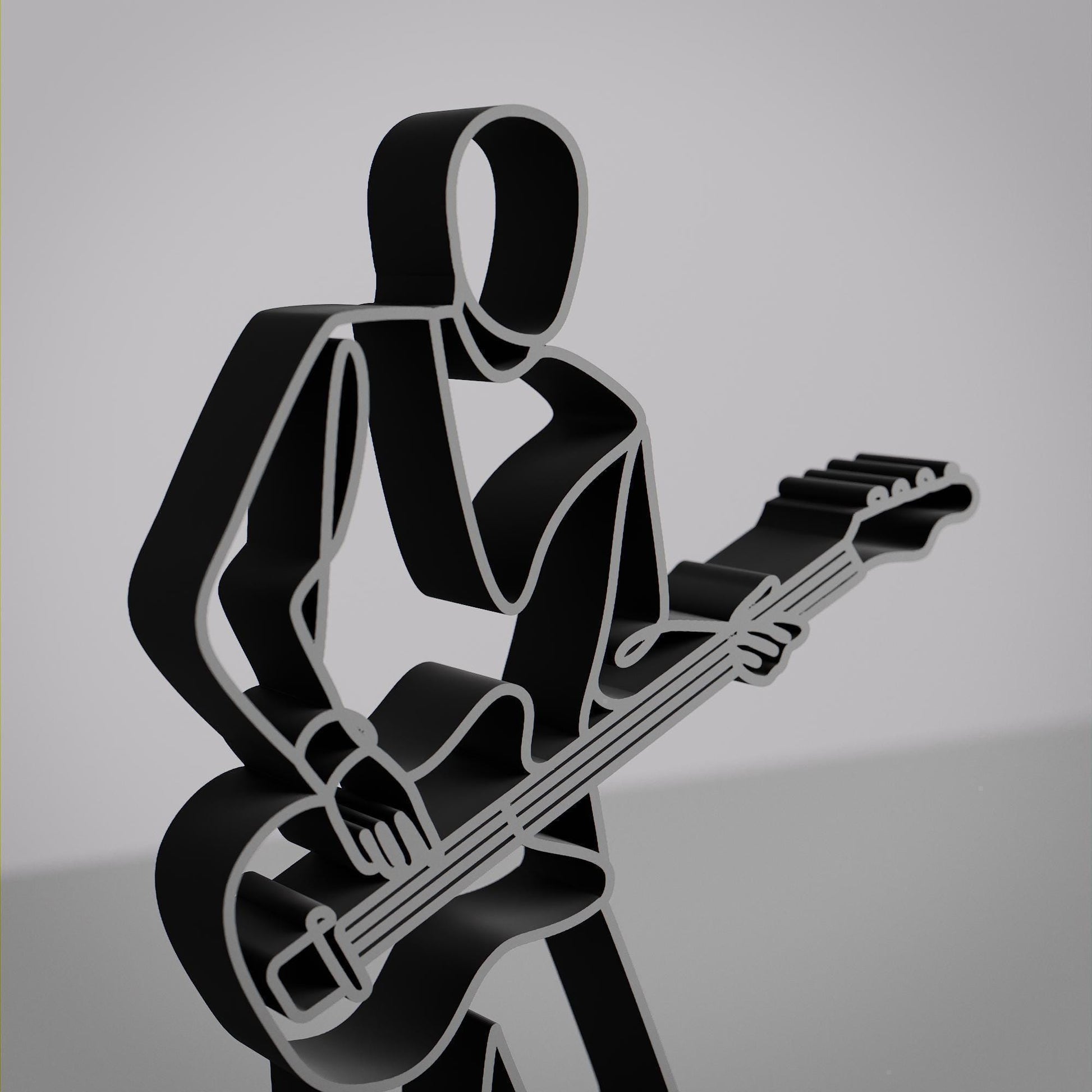 Bass Guitarist - Customized Line Art Figure