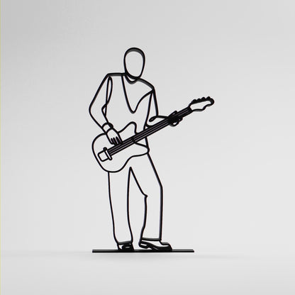 Bass Guitarist - Customized Line Art Figure