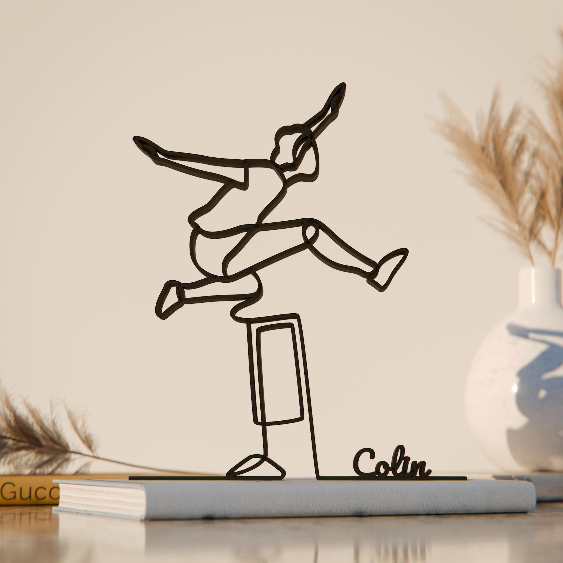 Hurdler - Customized Line Art Figure