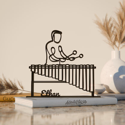 Marimba Player - Customized Line Art Figure