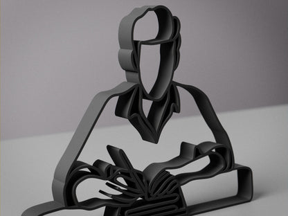 Writer - Customized Line Art Figure