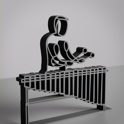 Marimba Player - Customized Line Art Figure