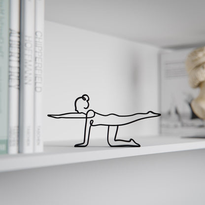 Yoga Balancing Table Pose - Line Art Figure