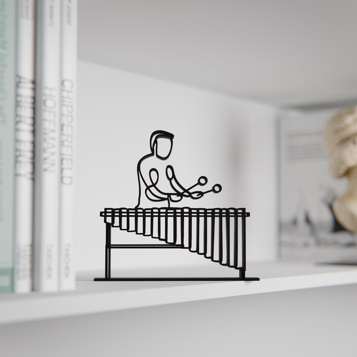 Marimba Player - Customized Line Art Figure
